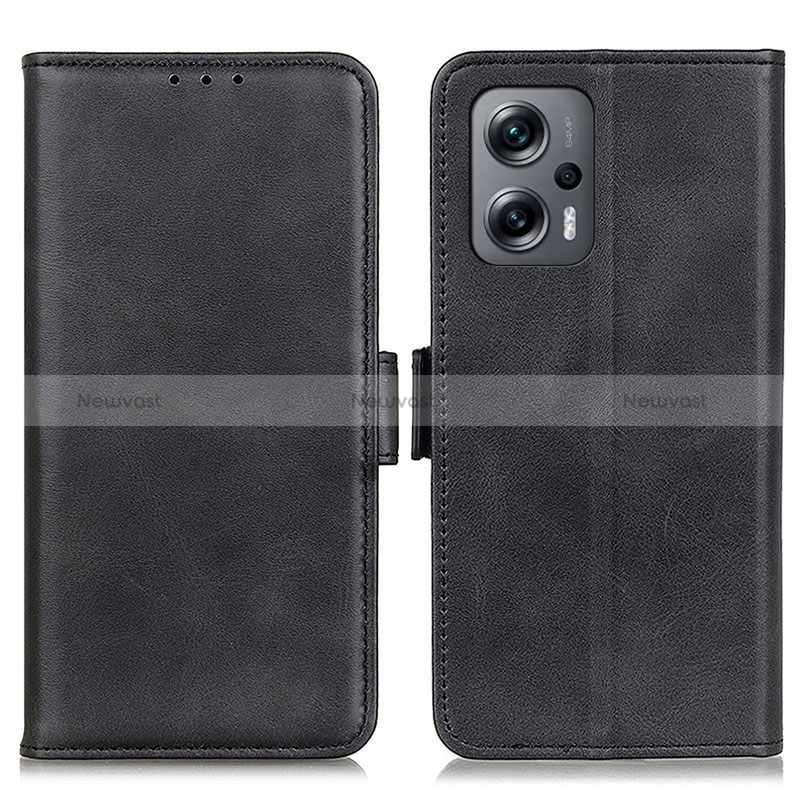 Leather Case Stands Flip Cover Holder M15L for Xiaomi Redmi Note 12T Pro 5G Black