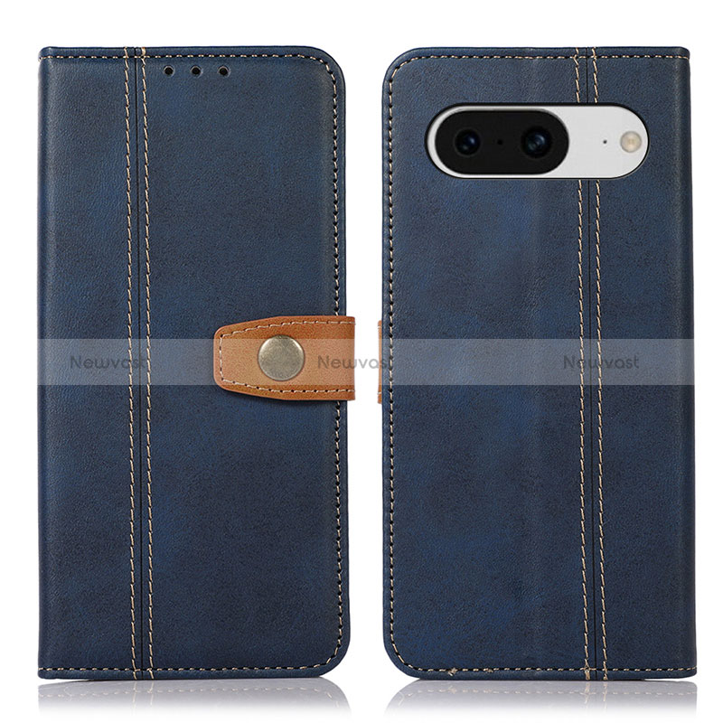 Leather Case Stands Flip Cover Holder M16L for Google Pixel 8 5G Blue