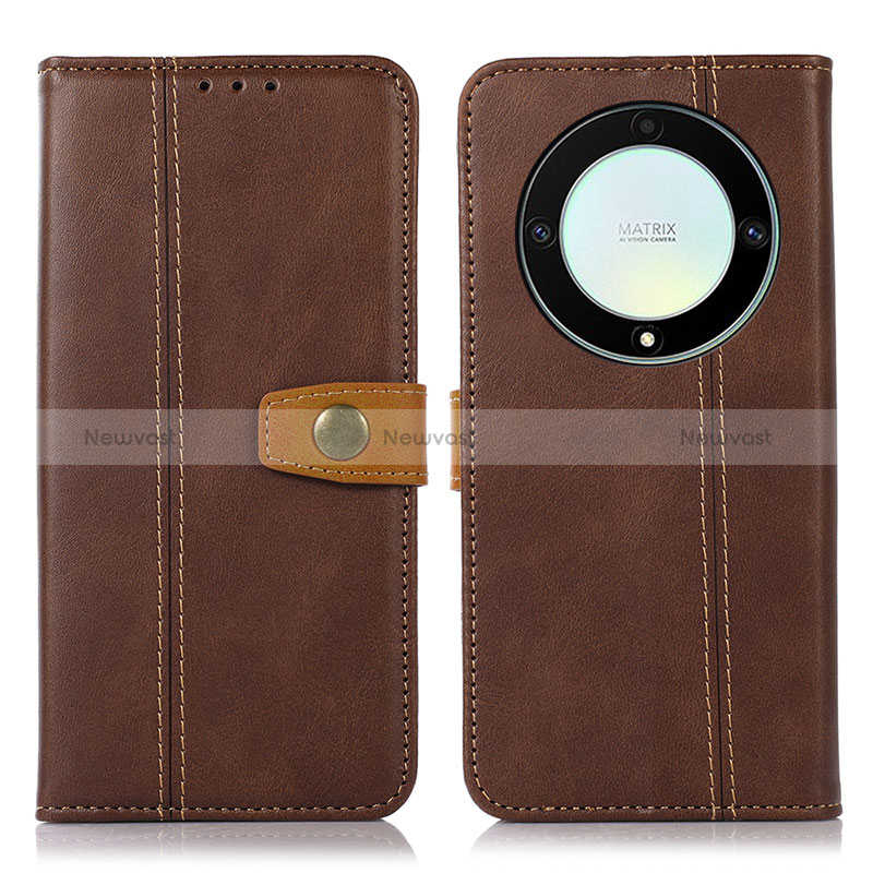 Leather Case Stands Flip Cover Holder M16L for Huawei Honor Magic5 Lite 5G Brown