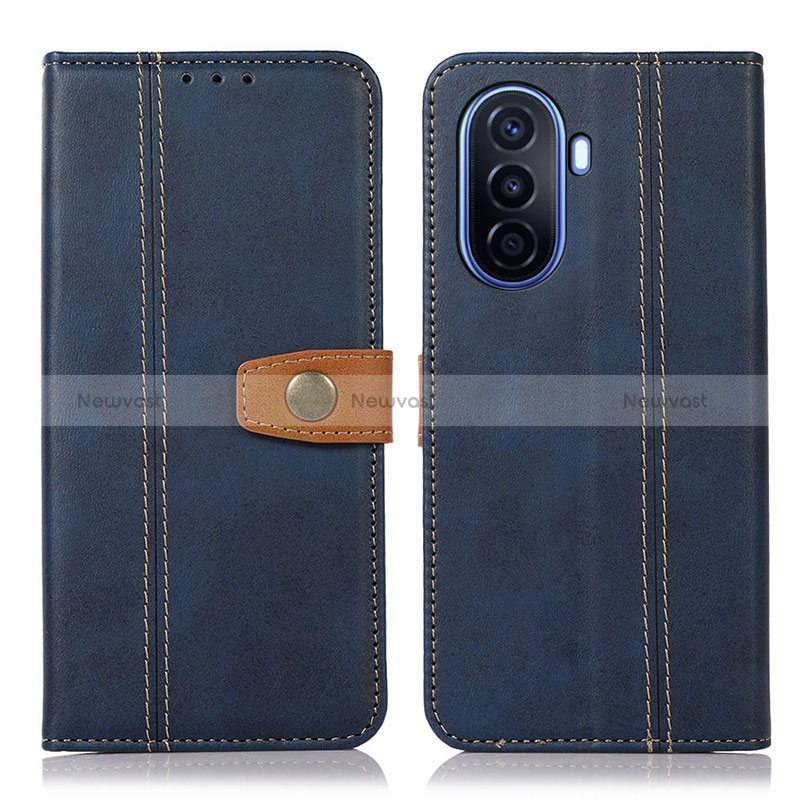 Leather Case Stands Flip Cover Holder M16L for Huawei Nova Y70 Blue