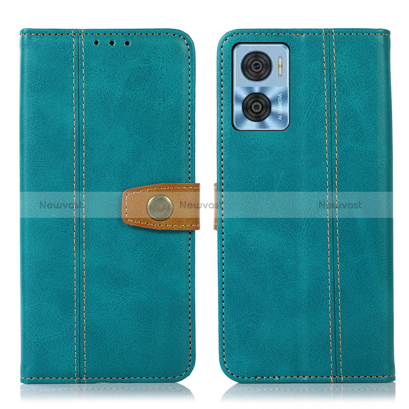 Leather Case Stands Flip Cover Holder M16L for Motorola Moto E22 Green