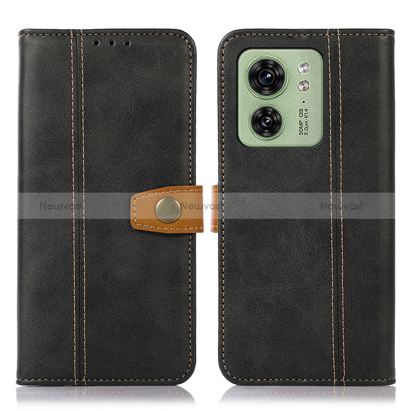 Leather Case Stands Flip Cover Holder M16L for Motorola Moto Edge (2023) 5G Black