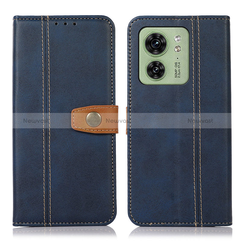 Leather Case Stands Flip Cover Holder M16L for Motorola Moto Edge (2023) 5G Blue