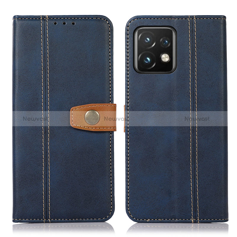 Leather Case Stands Flip Cover Holder M16L for Motorola Moto Edge 40 Pro 5G Blue