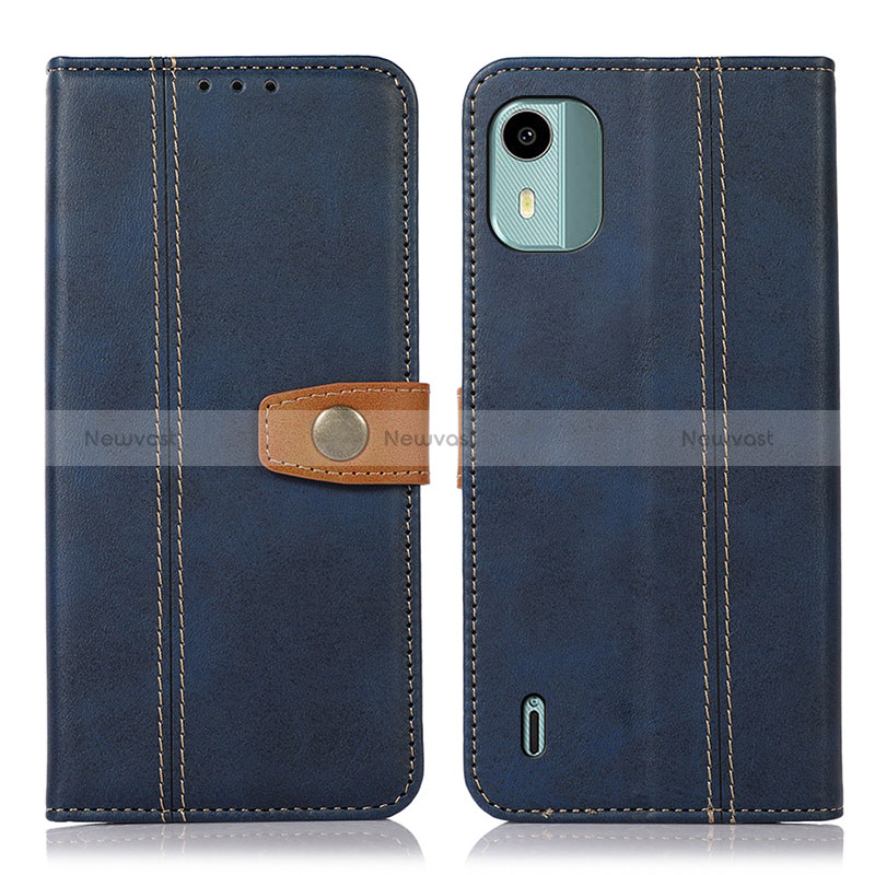 Leather Case Stands Flip Cover Holder M16L for Nokia C12 Plus Blue