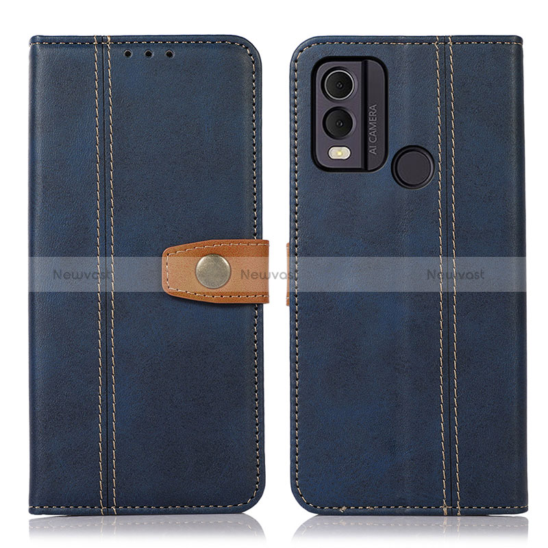 Leather Case Stands Flip Cover Holder M16L for Nokia C22 Blue