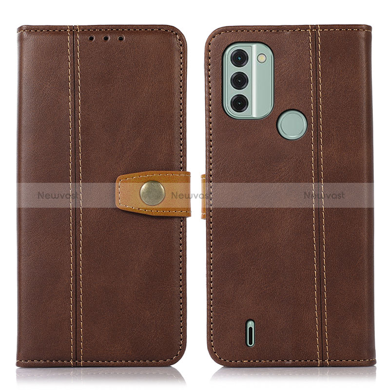 Leather Case Stands Flip Cover Holder M16L for Nokia C31 Brown