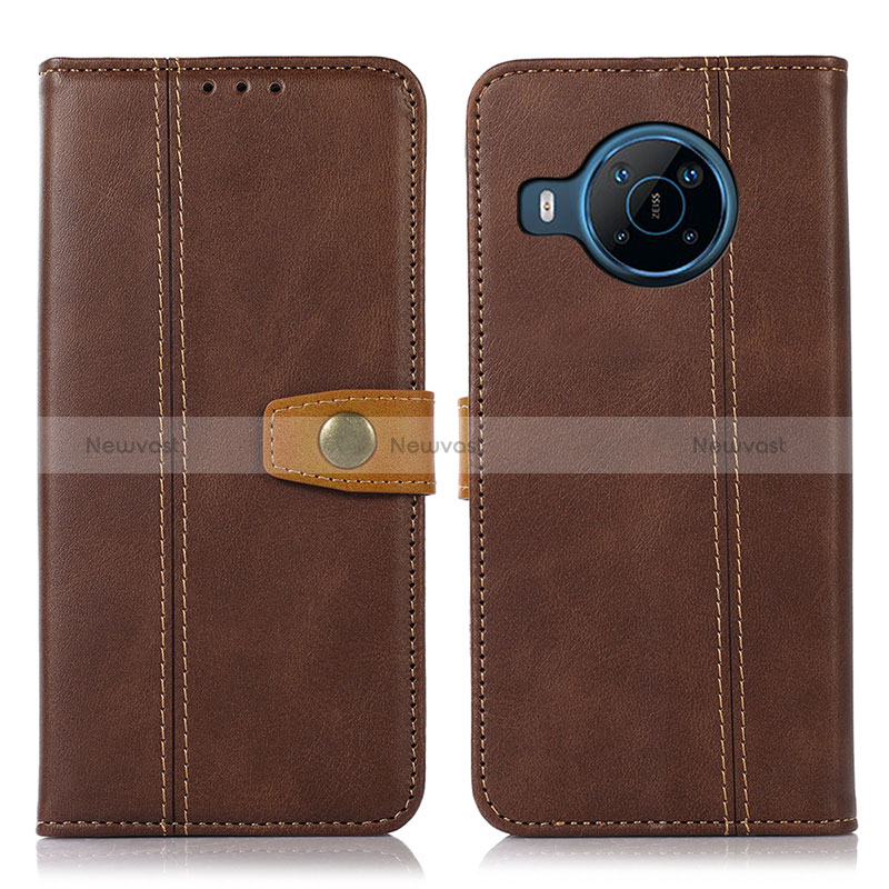 Leather Case Stands Flip Cover Holder M16L for Nokia X100 5G Brown