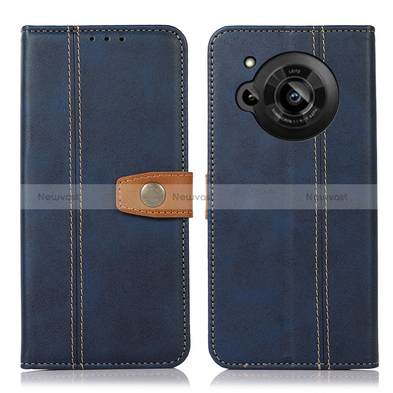 Leather Case Stands Flip Cover Holder M16L for Sharp Aquos R7 Blue