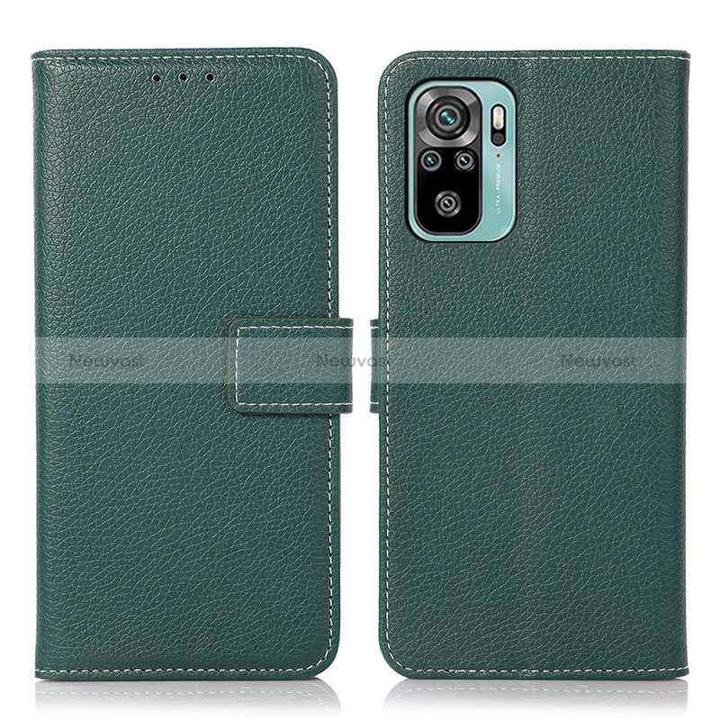 Leather Case Stands Flip Cover Holder M16L for Xiaomi Poco M5S Green