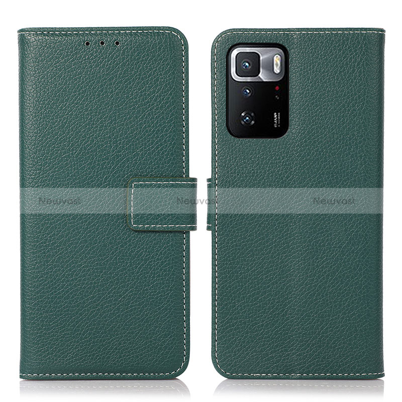 Leather Case Stands Flip Cover Holder M16L for Xiaomi Poco X3 GT 5G Green