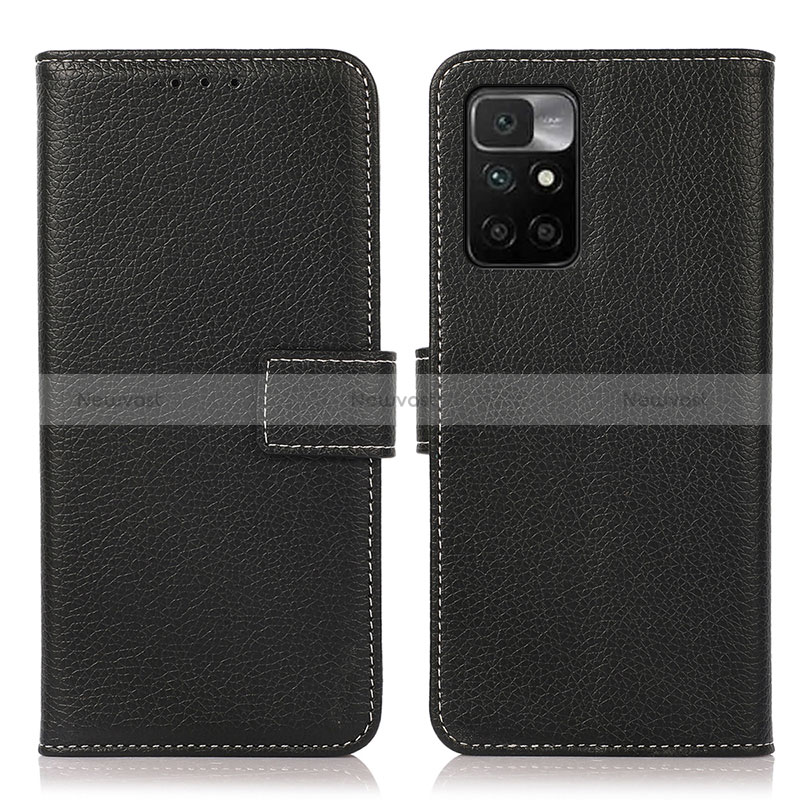 Leather Case Stands Flip Cover Holder M16L for Xiaomi Redmi Note 11 4G (2021) Black