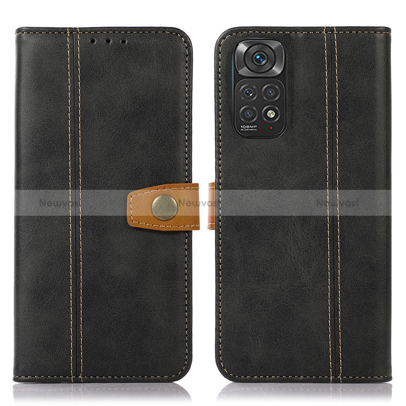 Leather Case Stands Flip Cover Holder M16L for Xiaomi Redmi Note 11S 4G Black