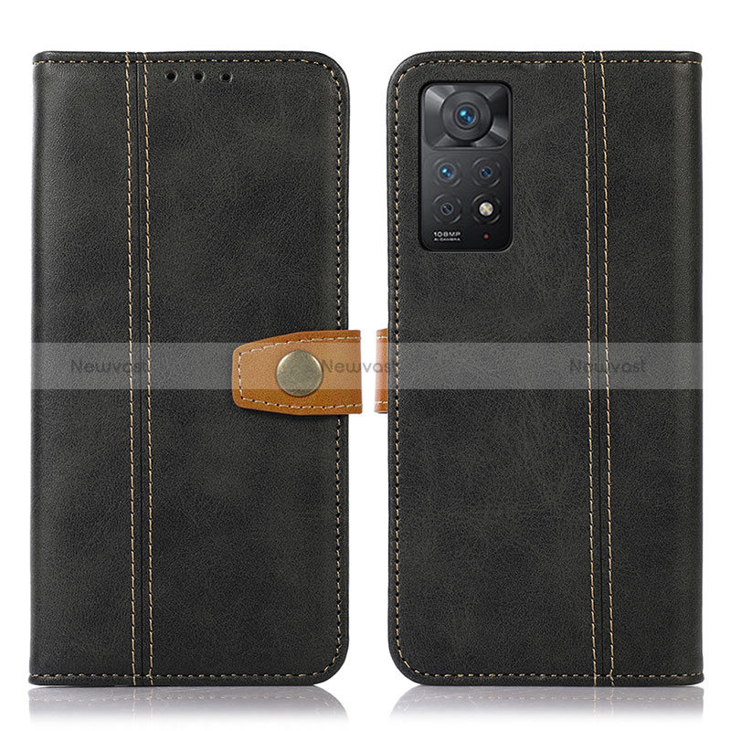 Leather Case Stands Flip Cover Holder M16L for Xiaomi Redmi Note 12 Pro 4G Black