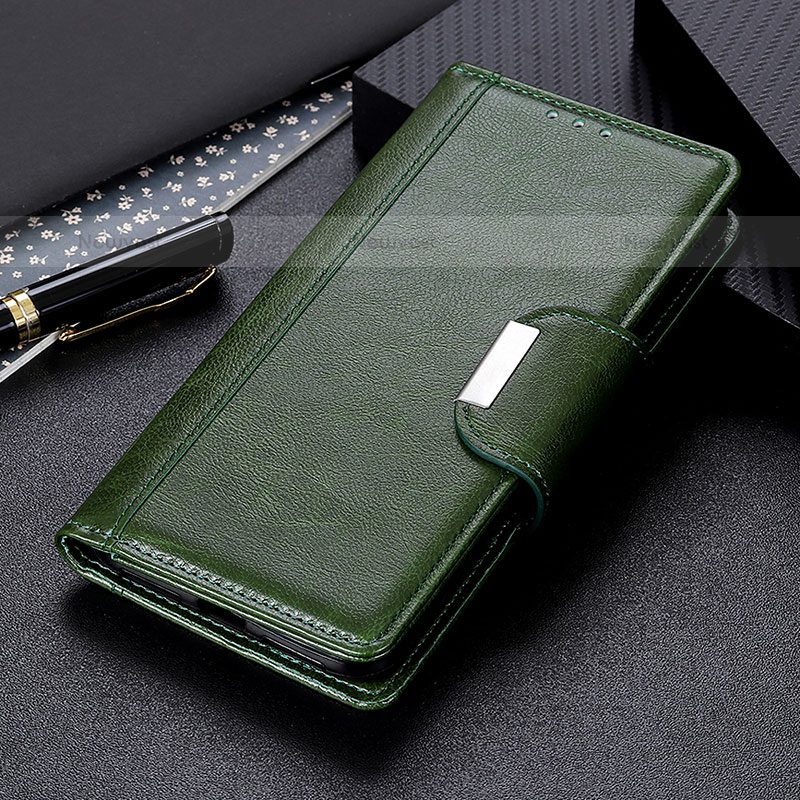 Leather Case Stands Flip Cover Holder M22L for Samsung Galaxy S21 Plus 5G Green