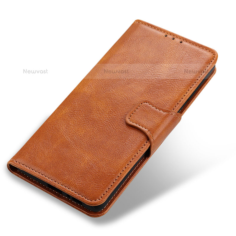 Leather Case Stands Flip Cover Holder M23L for Samsung Galaxy S21 FE 5G Brown