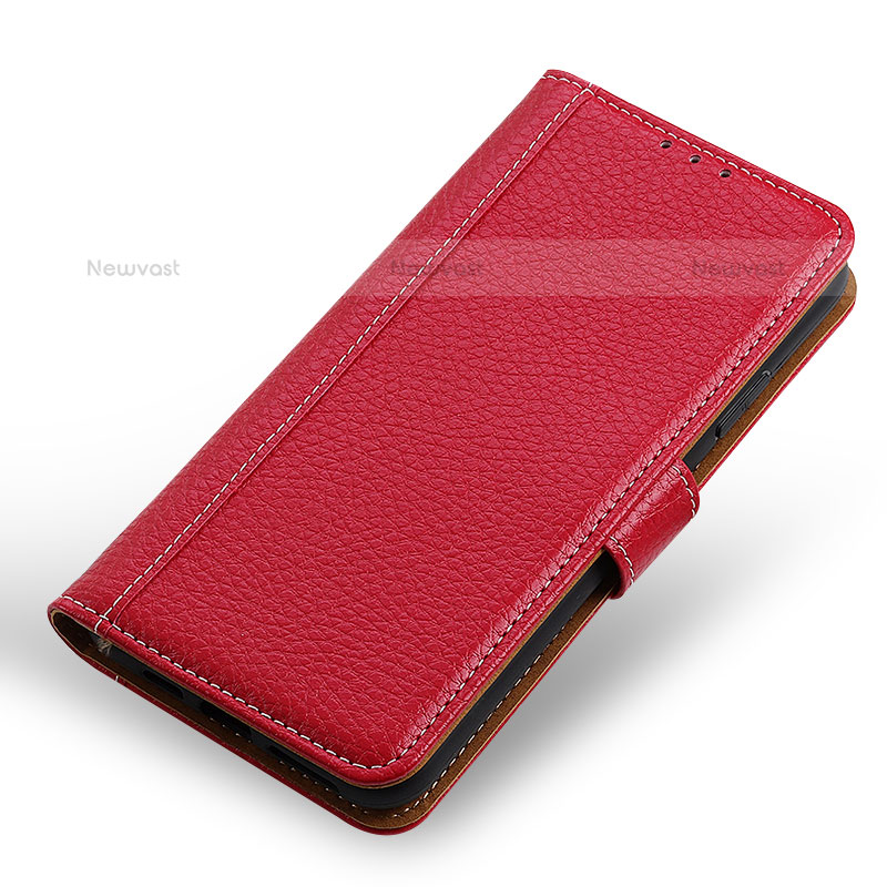 Leather Case Stands Flip Cover Holder M24L for Samsung Galaxy S23 Ultra 5G Red