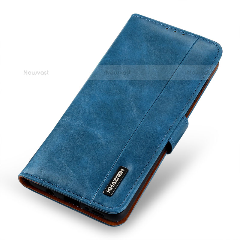 Leather Case Stands Flip Cover Holder M25L for Samsung Galaxy S21 Plus 5G Blue