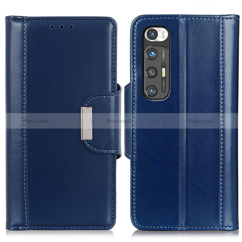 Leather Case Stands Flip Cover Holder ML13 for Xiaomi Mi 10S 5G Blue