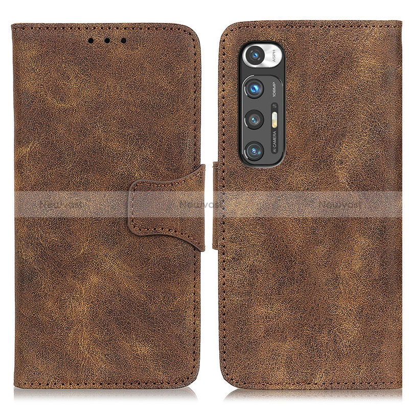 Leather Case Stands Flip Cover Holder ML3 for Xiaomi Mi 10S 5G Brown