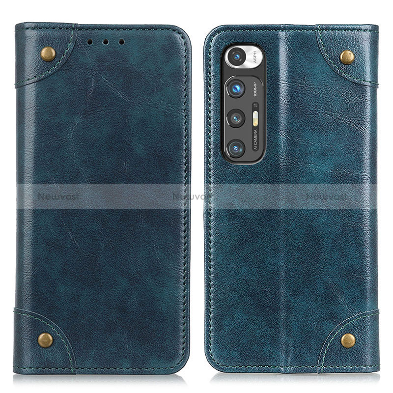 Leather Case Stands Flip Cover Holder ML4 for Xiaomi Mi 10S 5G Blue