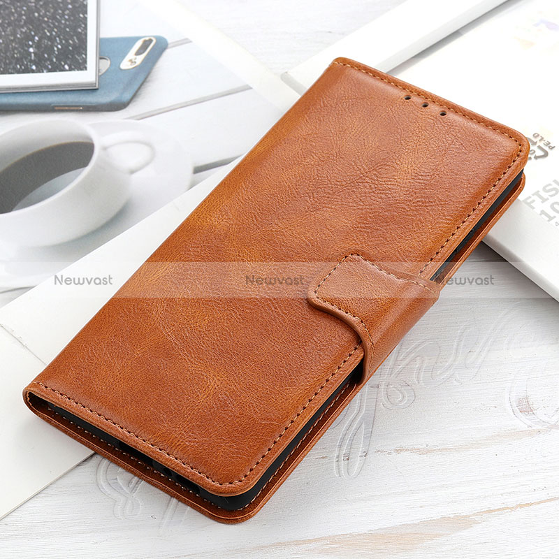 Leather Case Stands Flip Cover Holder ML9 for Realme 9 4G Brown