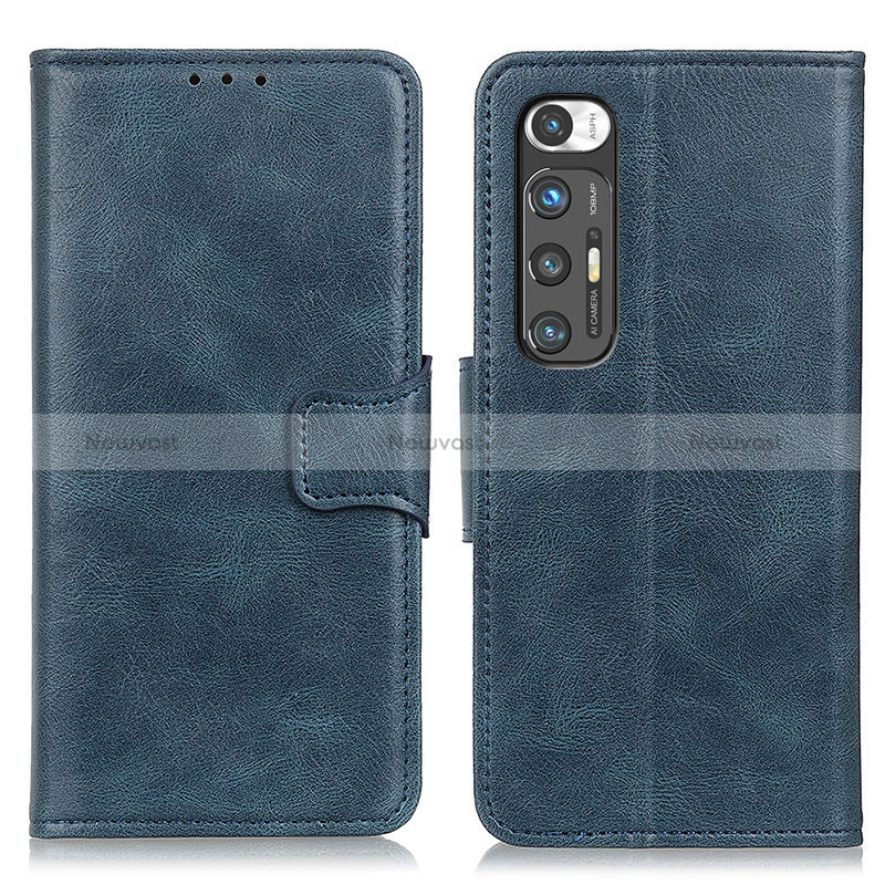 Leather Case Stands Flip Cover Holder ML9 for Xiaomi Mi 10S 5G Blue