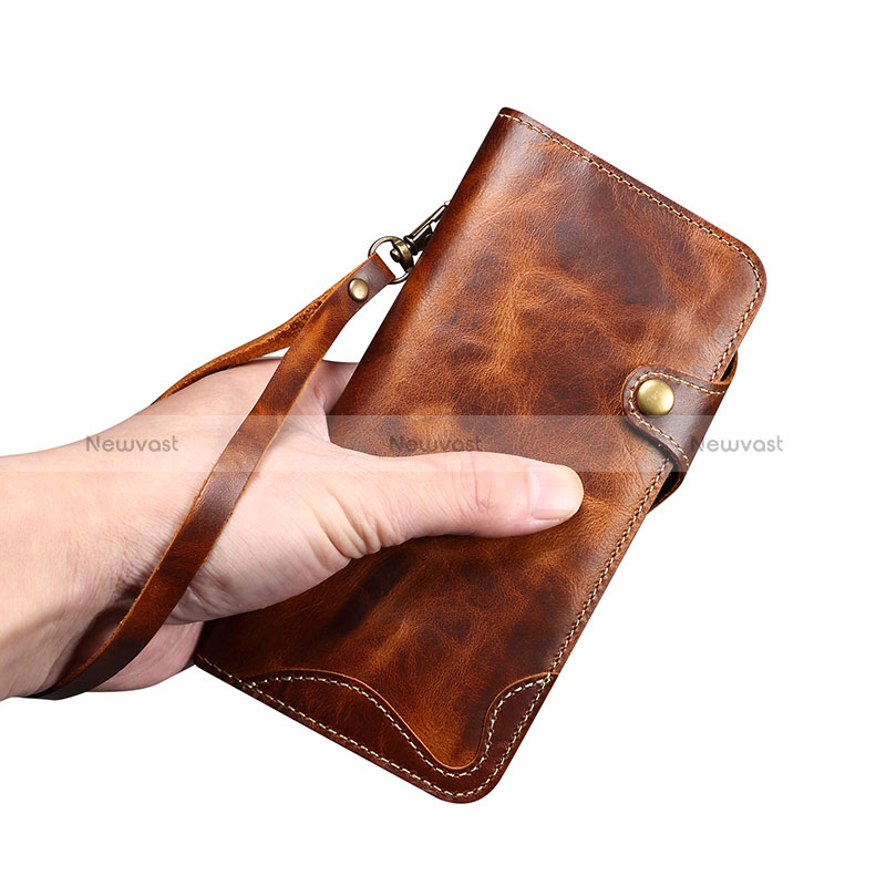 Leather Case Stands Flip Cover Holder MT1 for Apple iPhone 15 Pro