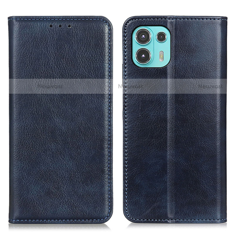 Leather Case Stands Flip Cover Holder N01P for Motorola Moto Edge 20 Lite 5G Blue