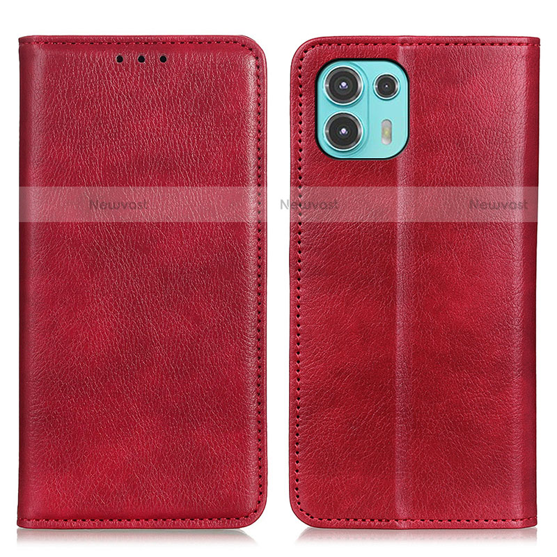 Leather Case Stands Flip Cover Holder N01P for Motorola Moto Edge 20 Lite 5G Red