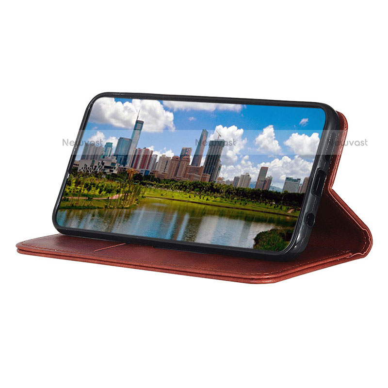 Leather Case Stands Flip Cover Holder N01P for Motorola Moto G Play (2023)