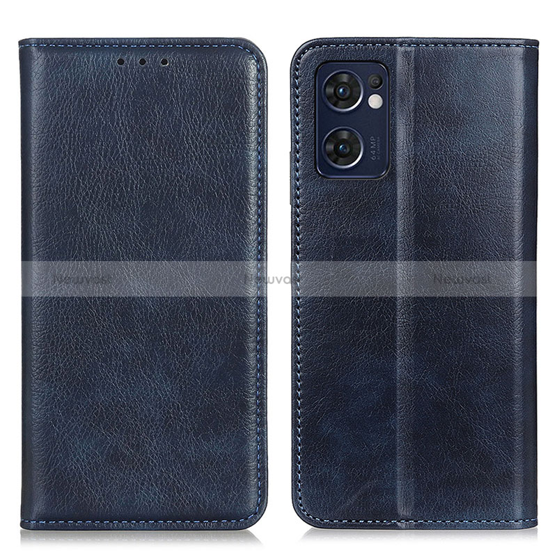 Leather Case Stands Flip Cover Holder N01P for OnePlus Nord CE 2 5G Blue