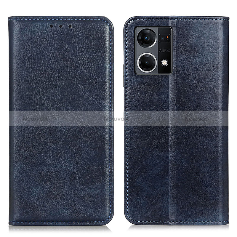 Leather Case Stands Flip Cover Holder N01P for Oppo Reno7 4G