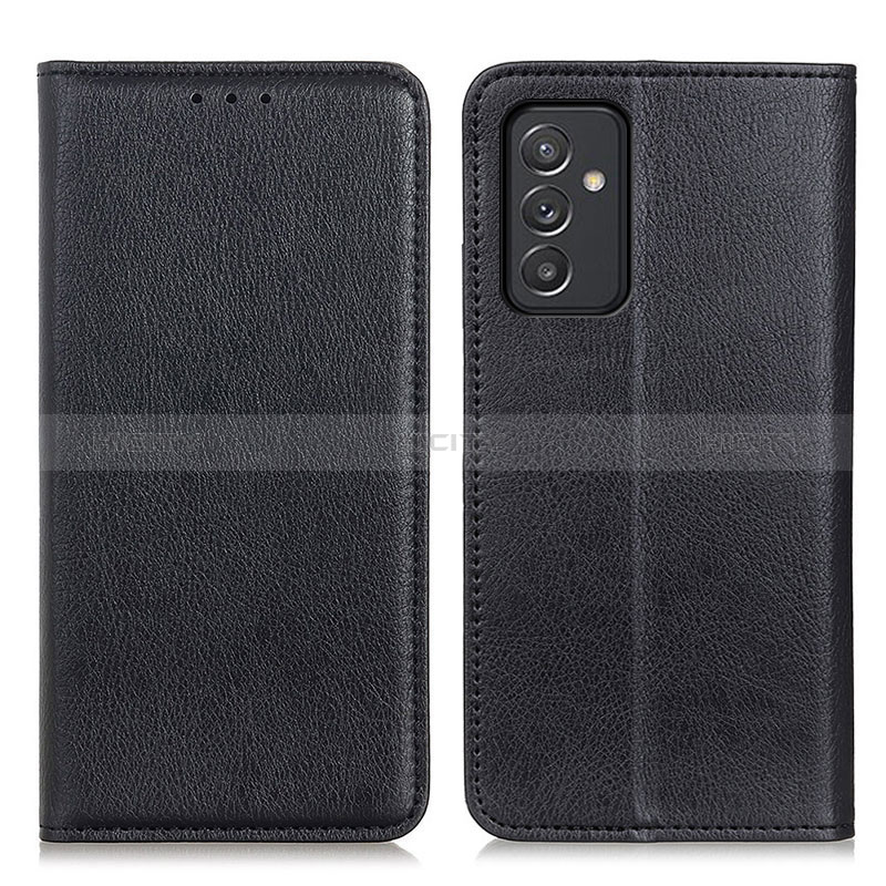 Leather Case Stands Flip Cover Holder N01P for Samsung Galaxy M54 5G Black