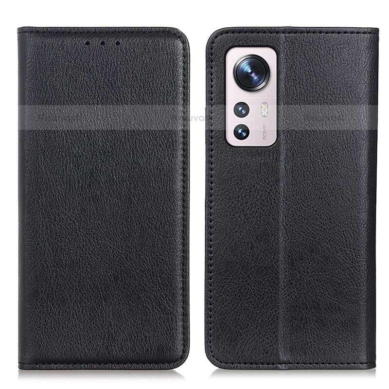 Leather Case Stands Flip Cover Holder N01P for Xiaomi Mi 12 Lite 5G Black