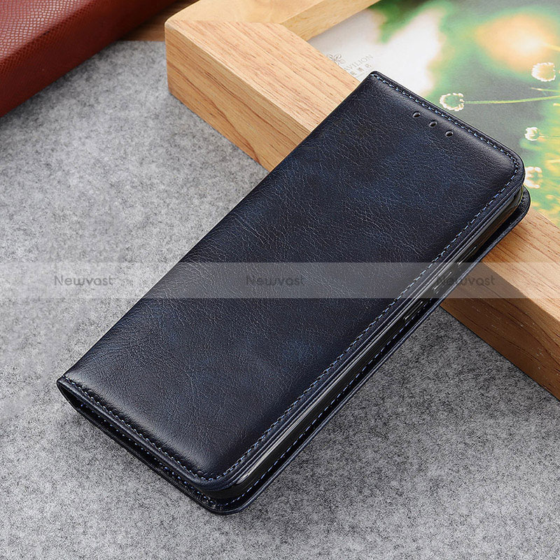 Leather Case Stands Flip Cover Holder N01P for Xiaomi Mi 13T 5G Blue