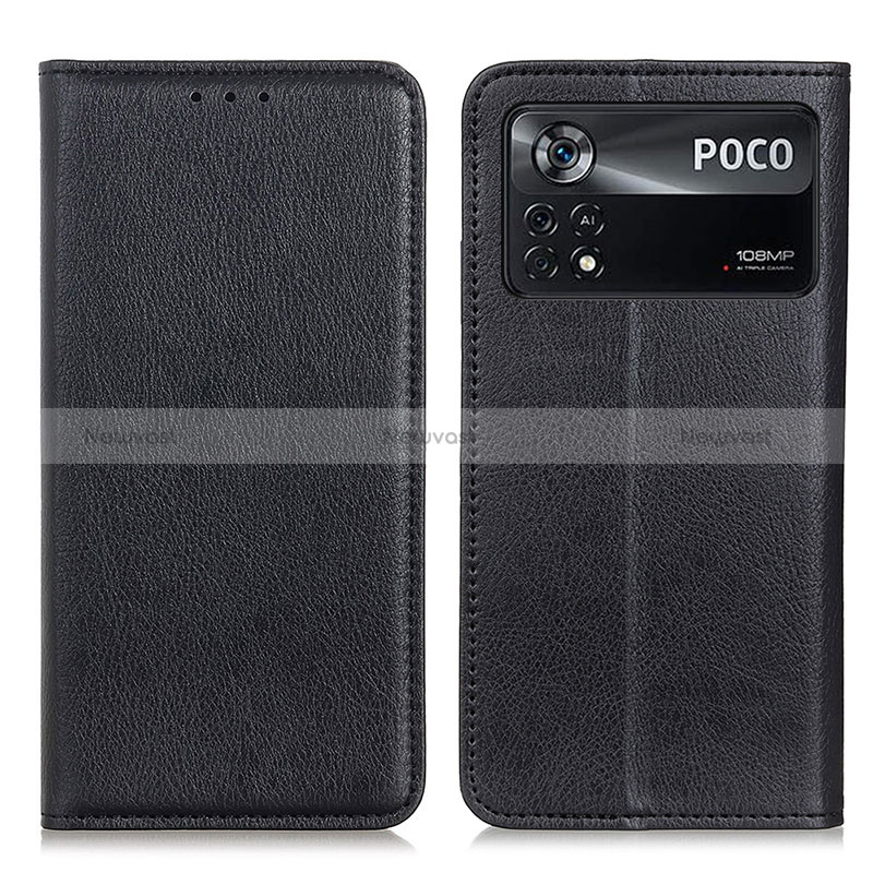 Leather Case Stands Flip Cover Holder N01P for Xiaomi Poco X4 Pro 5G