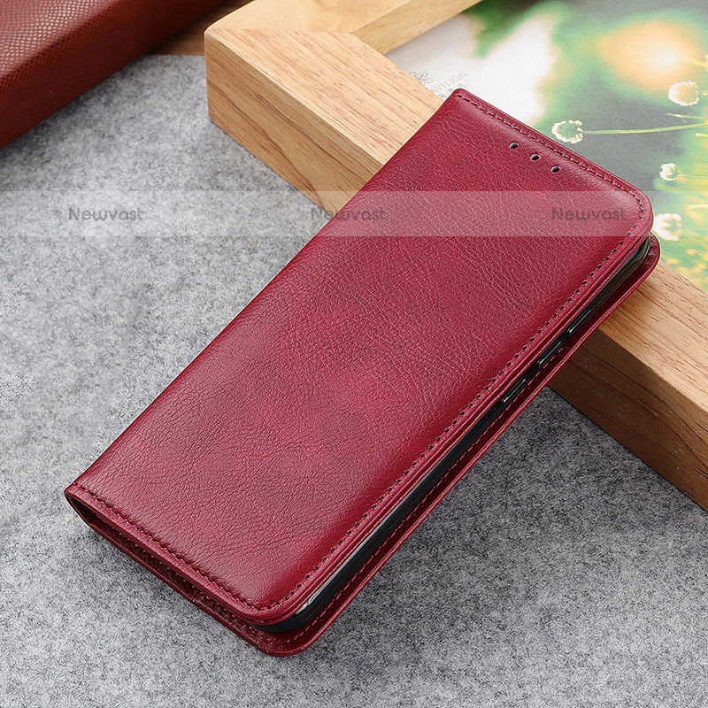 Leather Case Stands Flip Cover Holder N01P for Xiaomi Redmi K60 Ultra 5G Red