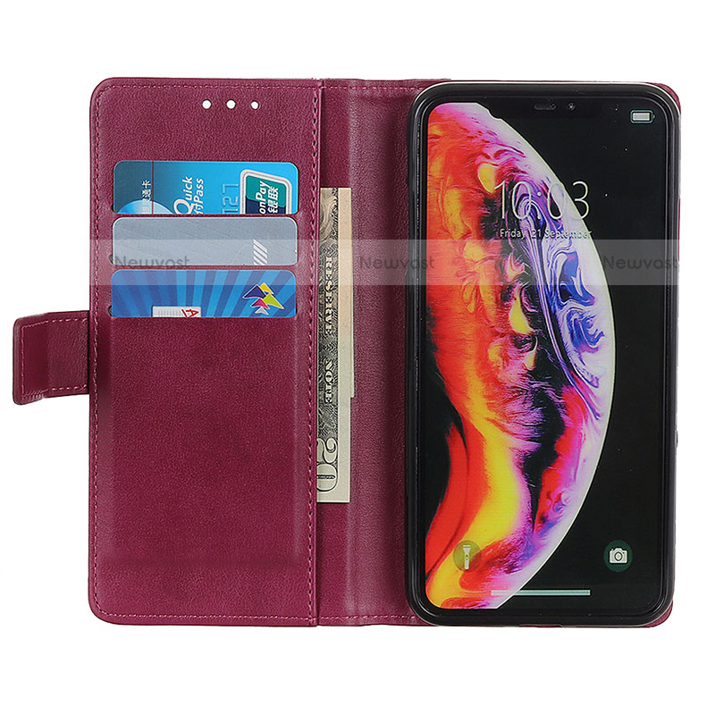 Leather Case Stands Flip Cover Holder N02P for Motorola Moto E32s