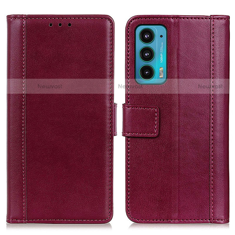 Leather Case Stands Flip Cover Holder N02P for Motorola Moto Edge 20 5G