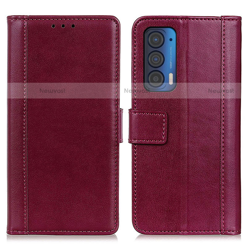 Leather Case Stands Flip Cover Holder N02P for Motorola Moto Edge (2021) 5G