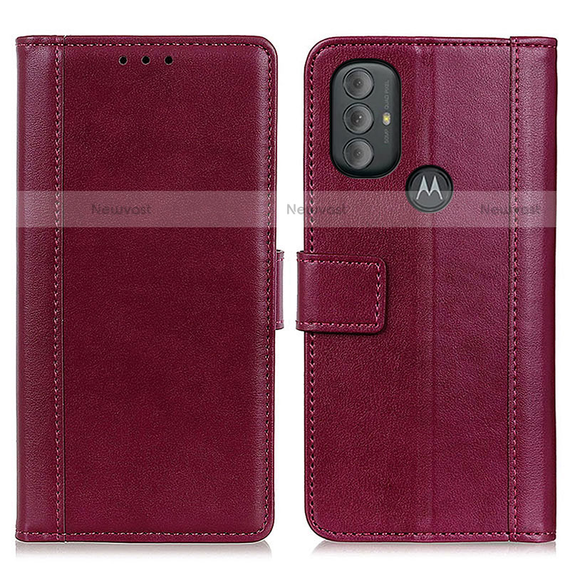 Leather Case Stands Flip Cover Holder N02P for Motorola Moto G Play Gen 2