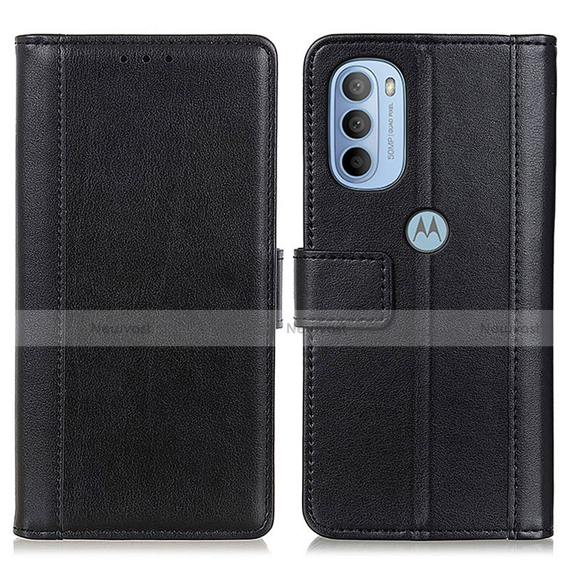 Leather Case Stands Flip Cover Holder N02P for Motorola Moto G41
