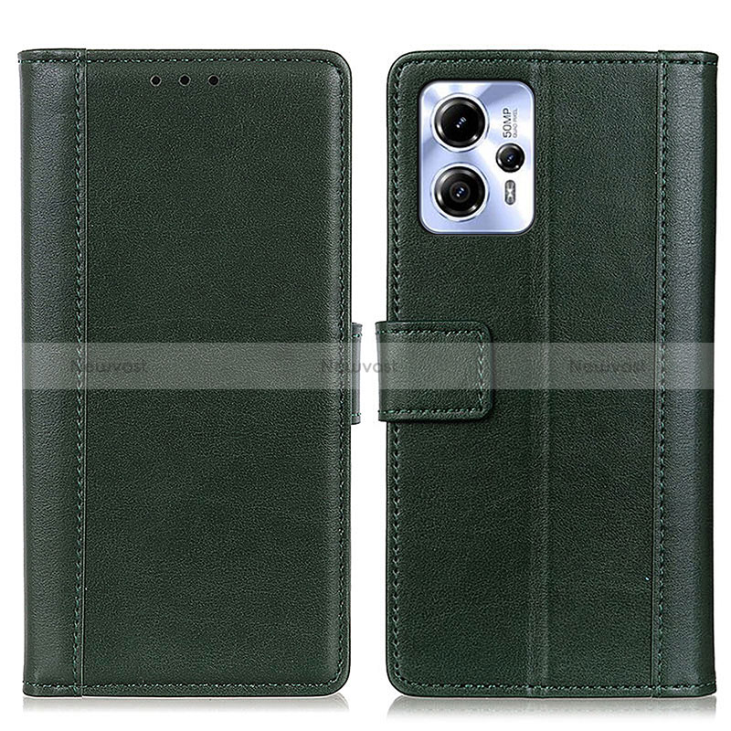 Leather Case Stands Flip Cover Holder N02P for Motorola Moto G53j 5G Green