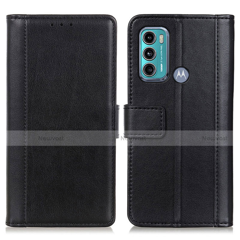 Leather Case Stands Flip Cover Holder N02P for Motorola Moto G60