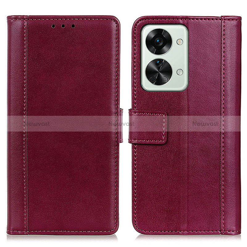 Leather Case Stands Flip Cover Holder N02P for OnePlus Nord 2T 5G