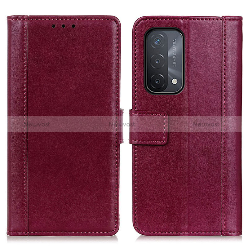 Leather Case Stands Flip Cover Holder N02P for Oppo A74 5G