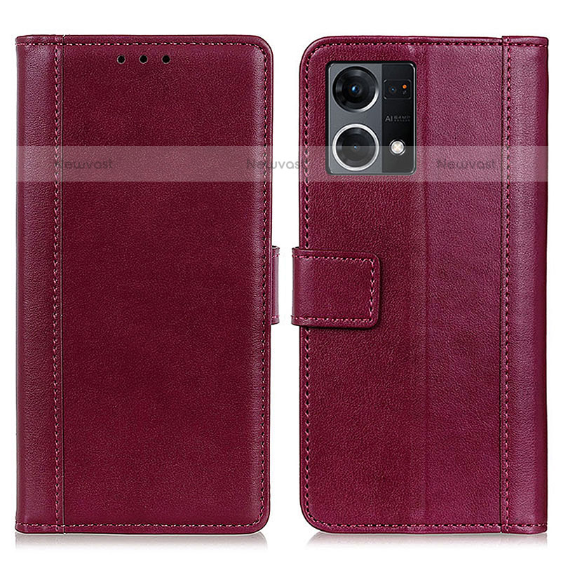 Leather Case Stands Flip Cover Holder N02P for Oppo F21 Pro 4G