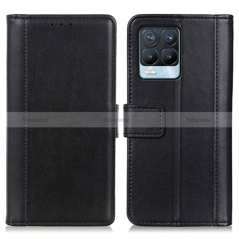 Leather Case Stands Flip Cover Holder N02P for Realme 8 4G Black