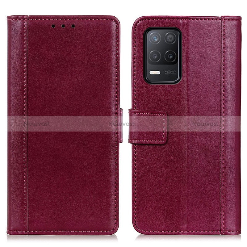 Leather Case Stands Flip Cover Holder N02P for Realme Narzo 30 5G Red